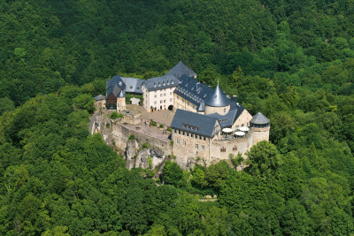 Luftaufnahme vom Schloss Waldeck, Edersee, Nr 3951